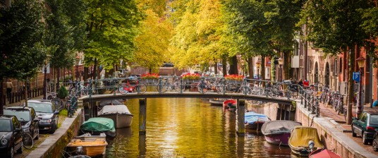 Deutch Bridge over canal in Amsterdam