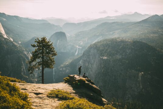 peopeople hiking on a mountain