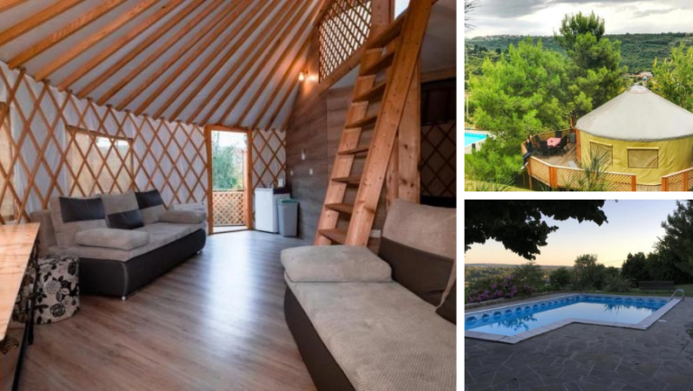 yourtes et piscine de L.Stile Glamping