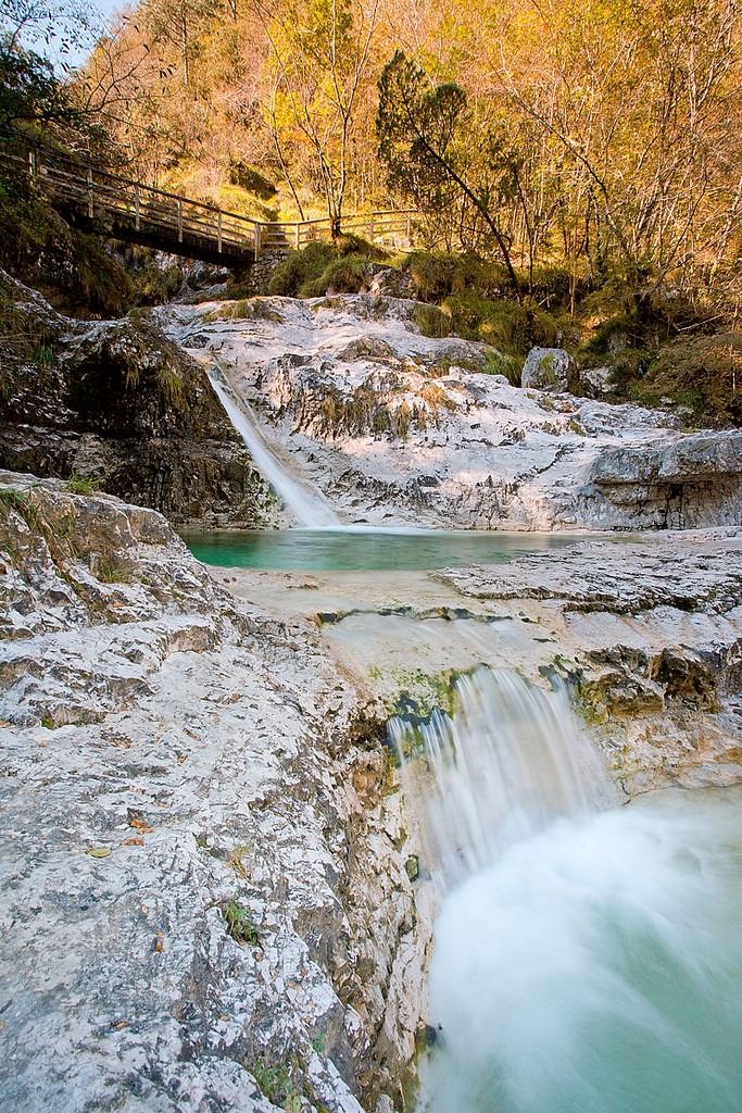 piscine naturali nella valle del Mis, parco naturale delle Dolomiti Bellunesi