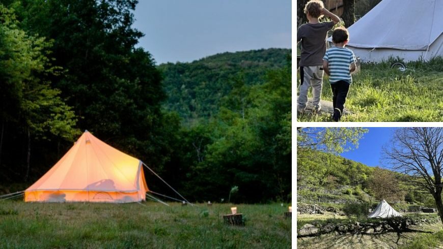 tenda, glamping sul fiume in Liguria