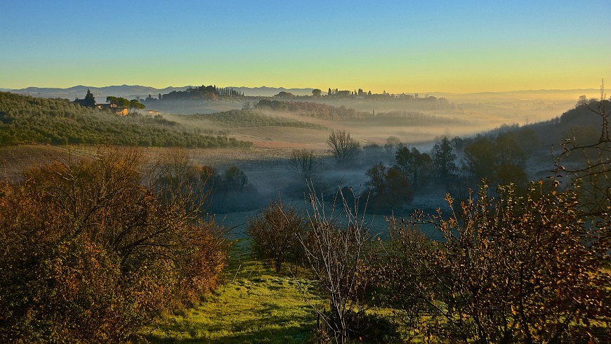 La natura nei dintorni di Siena in autunno