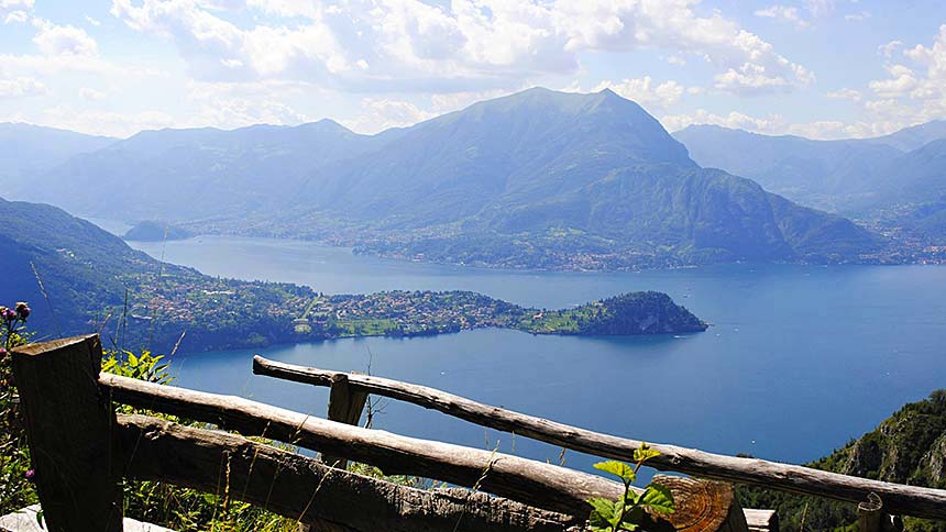 Cammino lungo il Lago di Como, vista dal Sentiero del Viandante
