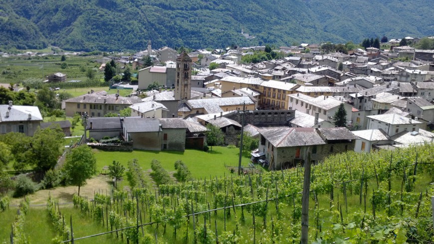 Borgo Ponte di Valtellina e i terrazzamenti di vigne