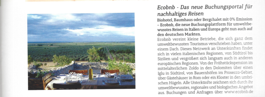 Ecobnb sulla rivista tedesca Magazin Exclusiv
