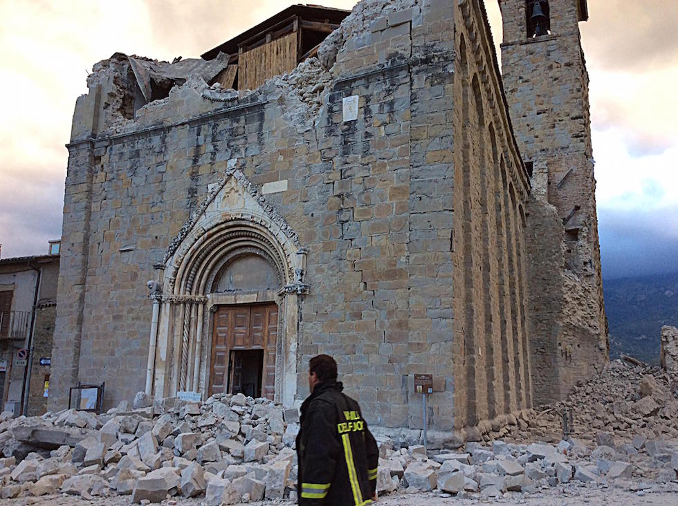 Il centro di Amatrice dopo il terremoto, 24 agosto 2016 