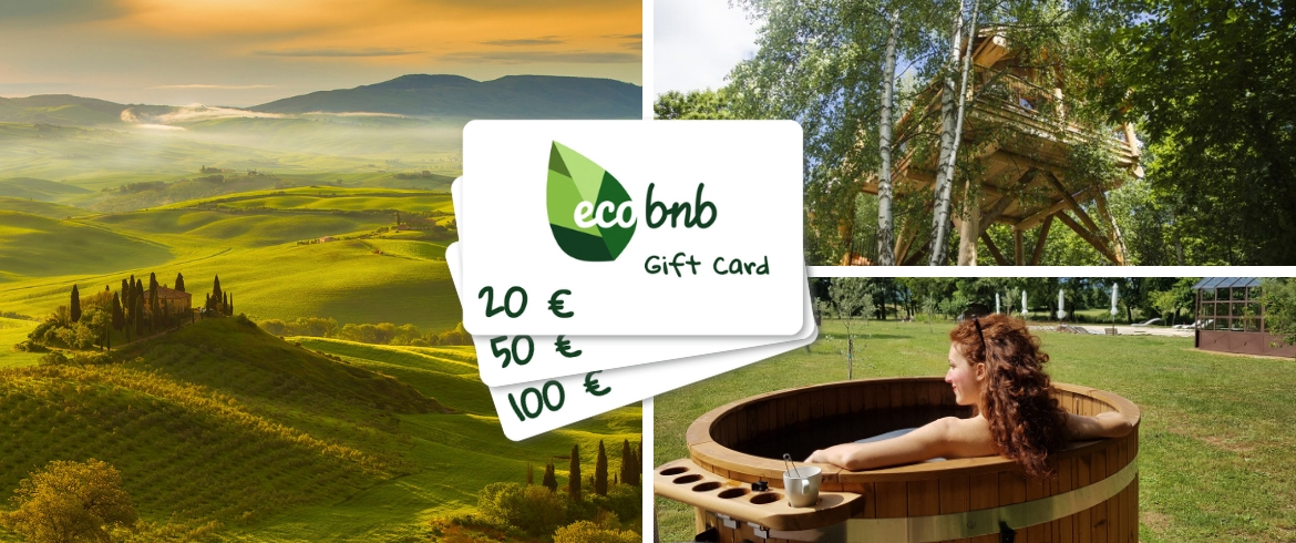 Cerchi un'idea regalo originale e sostenibile? Scegli la Gift Card di Ecobnb per regalare a chi ami un'esperienza unica e green, in armonia con la natura
