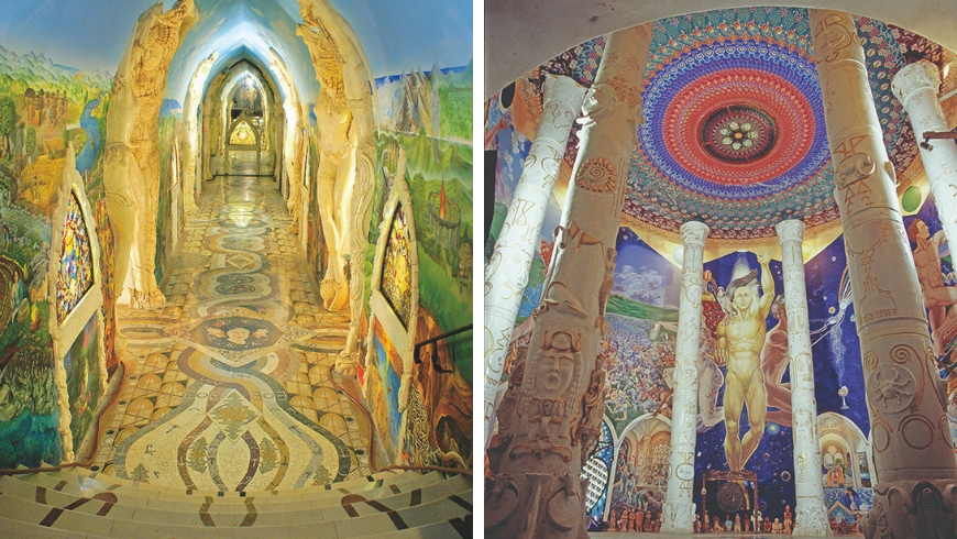 Il labirinto e la sala della terra, templi di Damanhur
