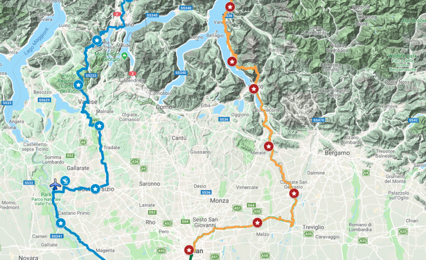 itinerario da Milano a Lecco sul sentiero di Leonardo