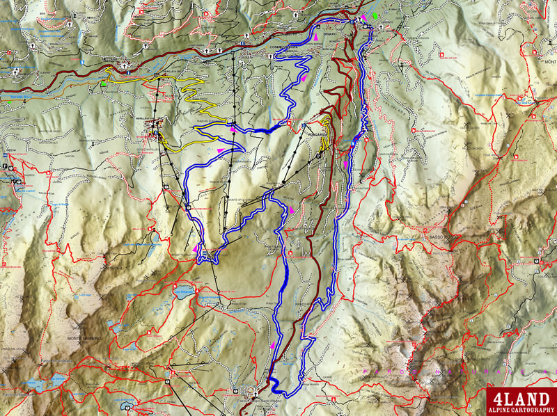 mappa dell'itinerario, val di sole