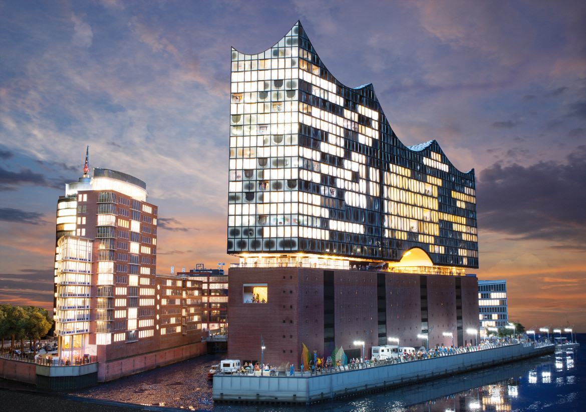 L'edificio della Elbphilharmonie di Amburgo, riprodotto a Miniatur Wunderland