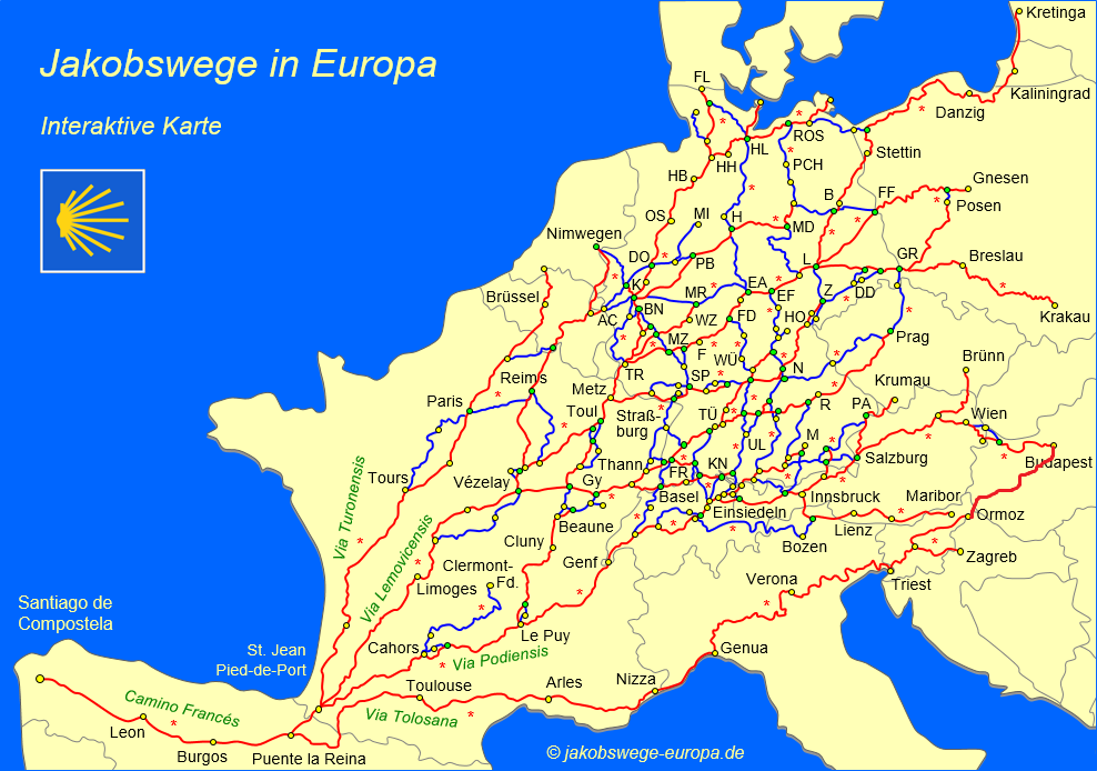 mappa tragitti europei, la riuscita del sogno
