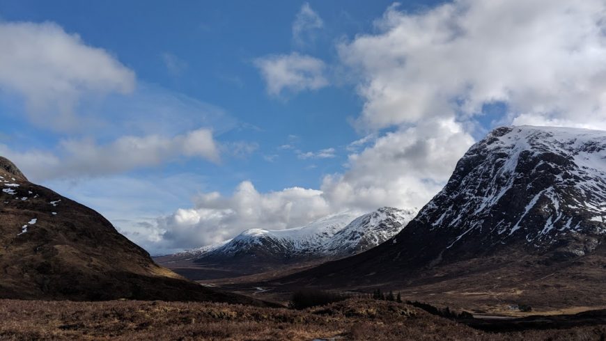 montagne lungo la lungo la West Highland Way in Scozia