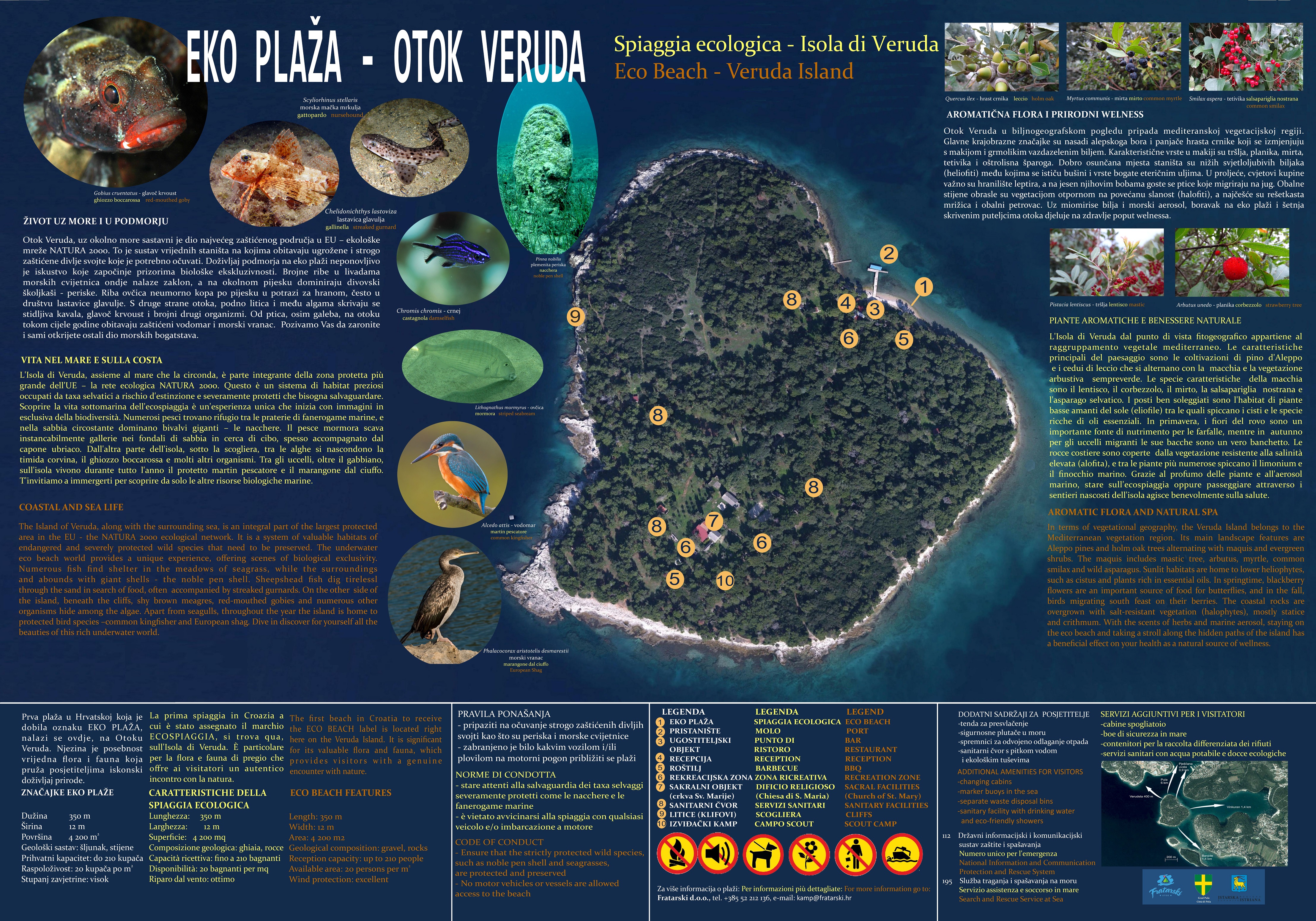 Spiaggia ecologica dell'Isola di Veruda, vicino a Pola