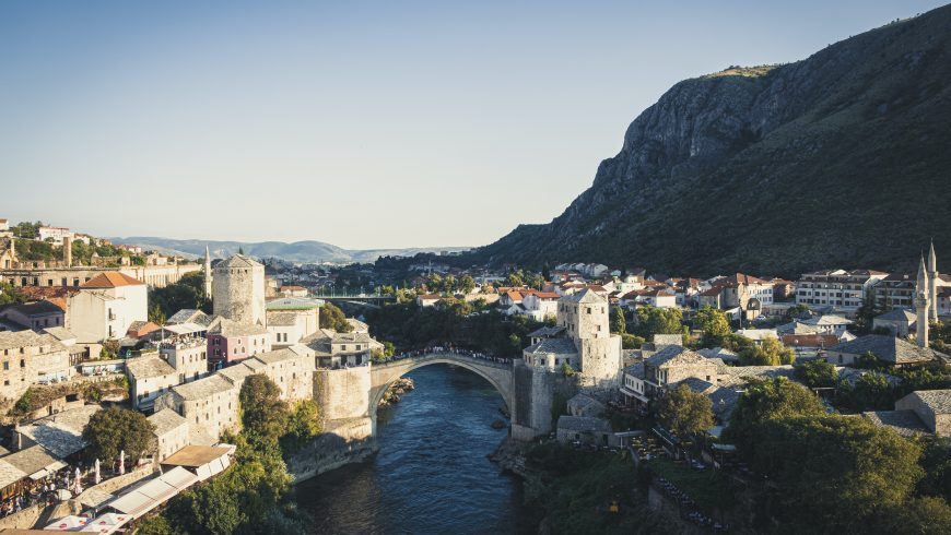 Panorama di Mostar, Bosnia, destinazione meno nota in Europa