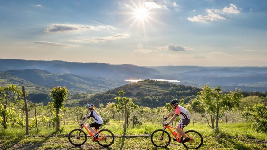 Ciclisti nel loro viaggio green in Istria