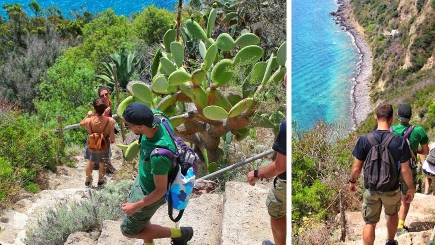 Il team Tourists for Future camminano tra i sentieri trekking di Ischia