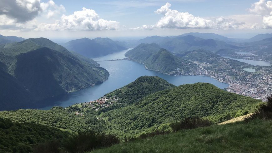 Vista del Lago di Lugano dal Monte Brè