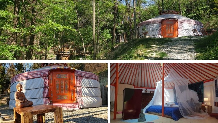 Yurte Soul Shelter, mongolian tents on Turin hills