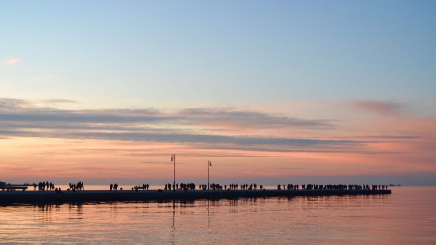 Molo Audace a Trieste al tramonto