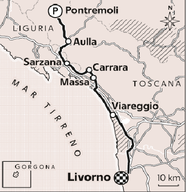 Cartina confini tra Liguria e Toscana