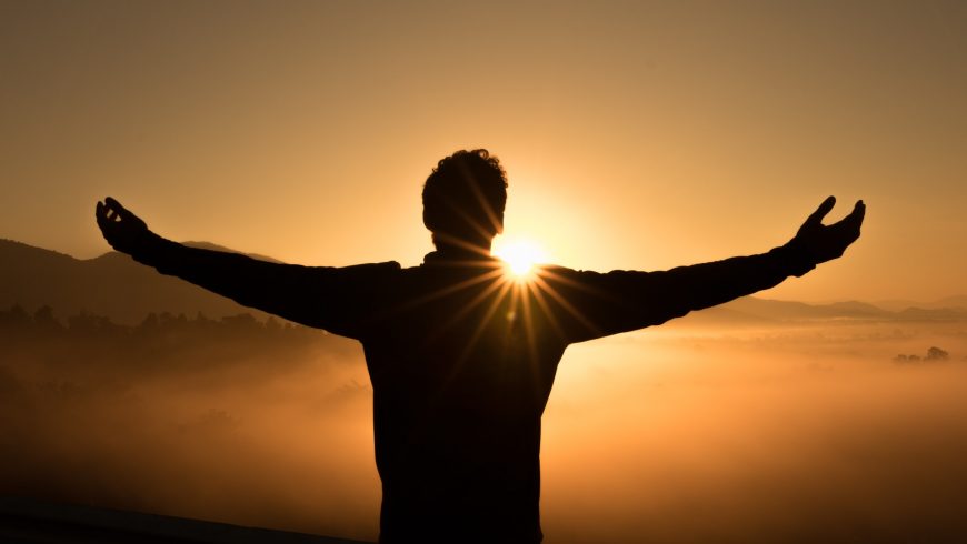 nature, man, sunset, clouds