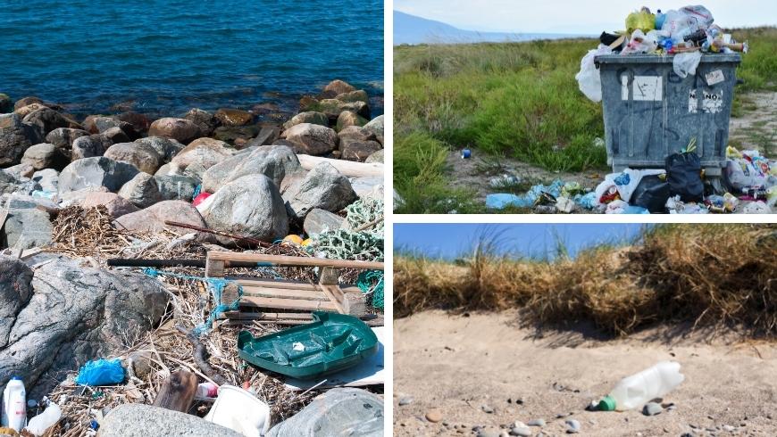 inquinamento causato dalla dispersione di plastica nell'ambiente, anche conosciuto come fenomeno del plastic litter