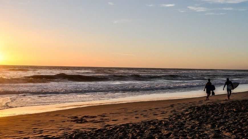 tramonto sulla spiaggia di Lacanau