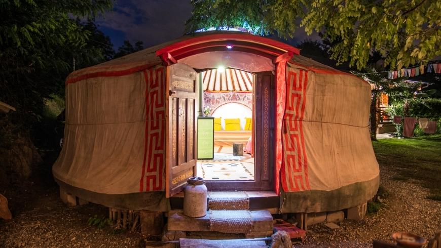 La yurta di Yurte Soul Shelter, una tenda adibita a camera
