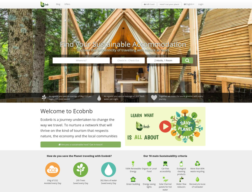 Ecobnb homepage
