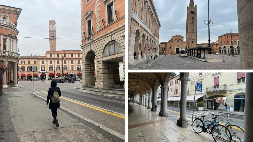 Camminare nel centro storico di Forlì