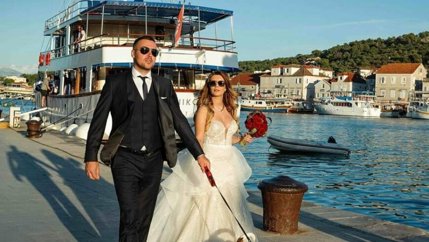 Antea e Marin al loro matrimonio eco-friendly in Dalmazia