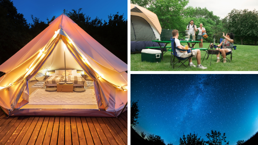 vacanza in tenda in un eco-camping o glamping