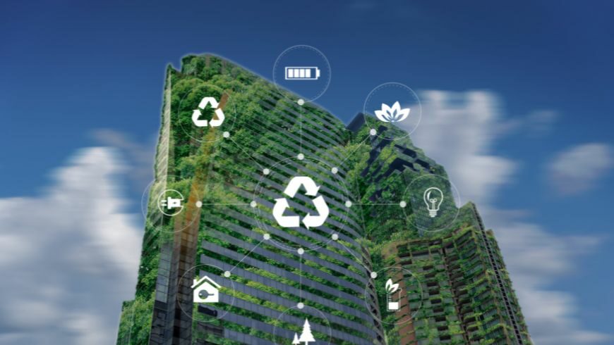 Edificio che pratica attività sostenibili per aiutare l'ambiente