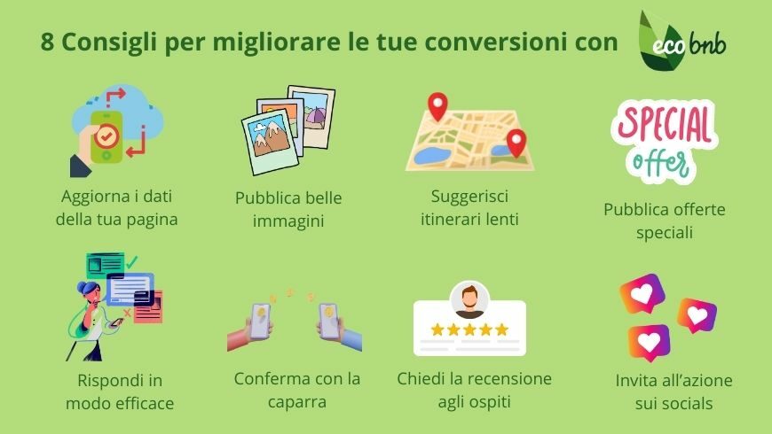 8 consigli per migliorare le tue conversioni e aumentare le prenotazioni con Ecobnb.