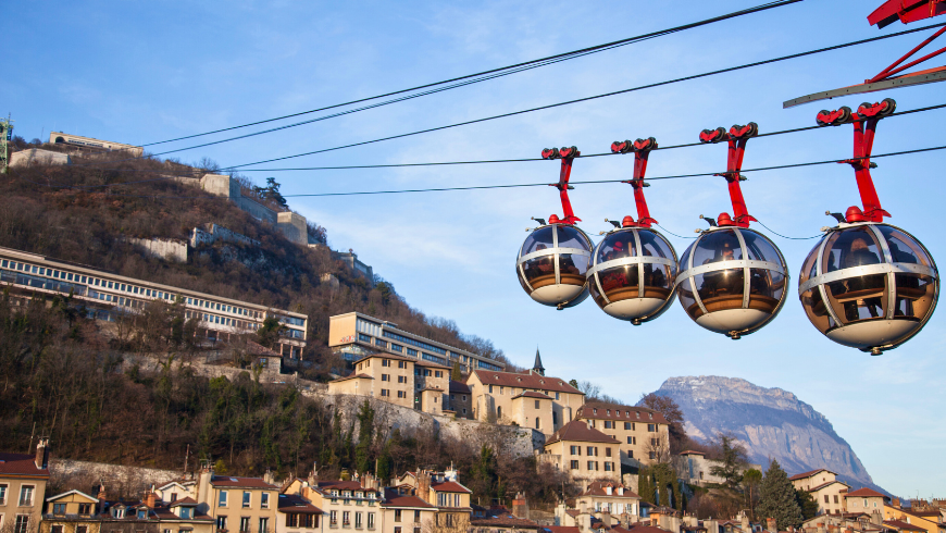 La teleferica di Grenoble e la Bastiglia.