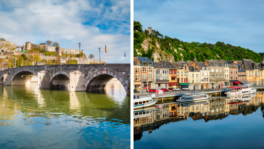 La vista su Namur e Dinant 