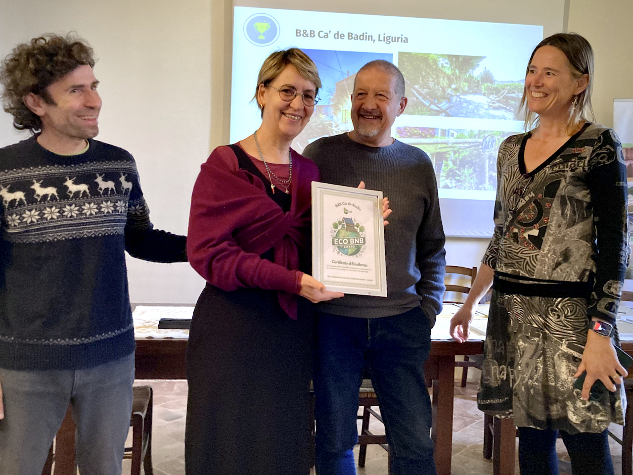 Monica Pipoletto, del B&B Cà de Badin, premiato agli Ecobnb Awards