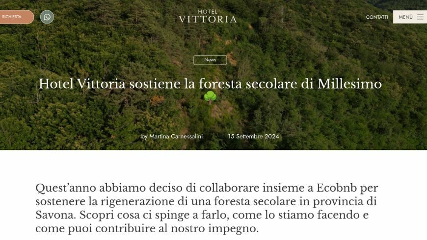 Coinvolgimento degli ospiti nel progetto di rigenerazione di una foresta, Hotel Vittoria, Trentino