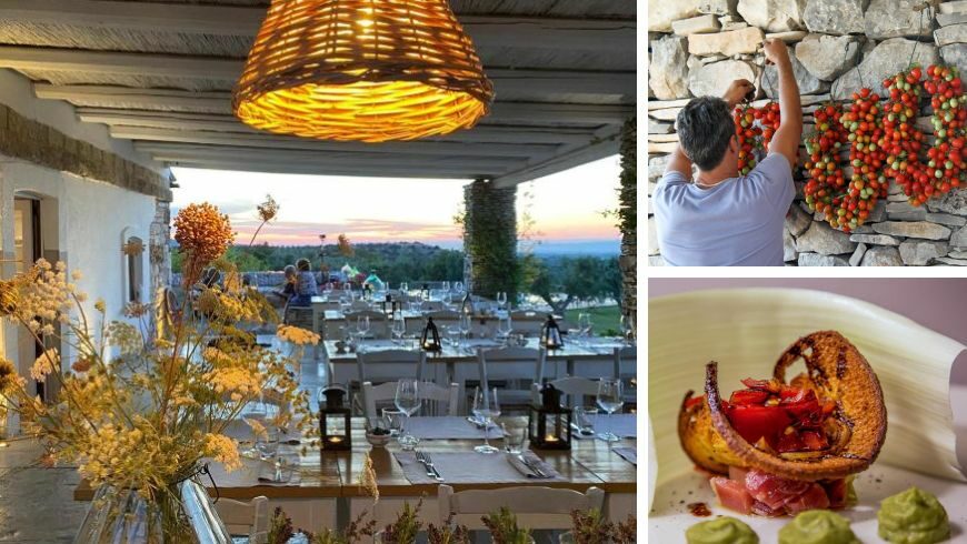 ristorante della bio-masseria Lama di Luna, struttura eco-friendly e suggestiva nel cuore dell'Alta Murgia