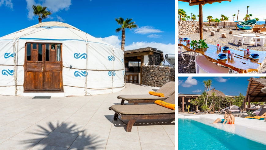 yurta a bordo piscina