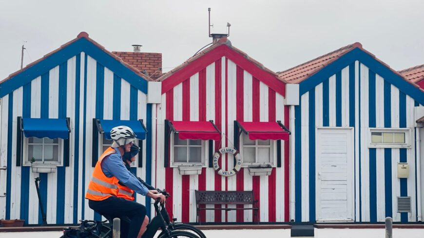 Costa Nova do Prado, ciclabile e casette colorate