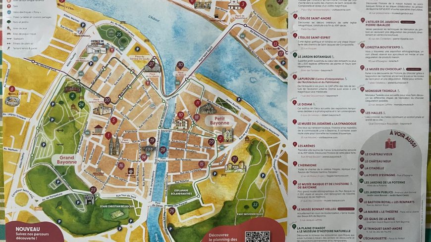mappa del centro storico Grand Bayonne