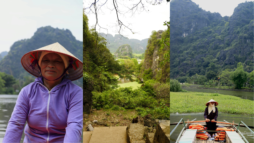Penduduk setempat, perjalanan berkelanjutan, komunitas pendukung di Ninh Binh Vietnam
