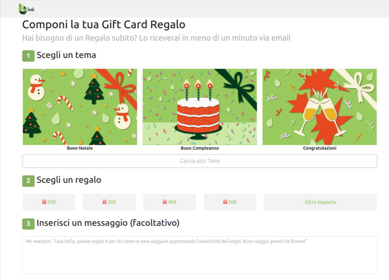 componi la tua gift card regalo e inserisci la tua citazione di viaggio preferita
