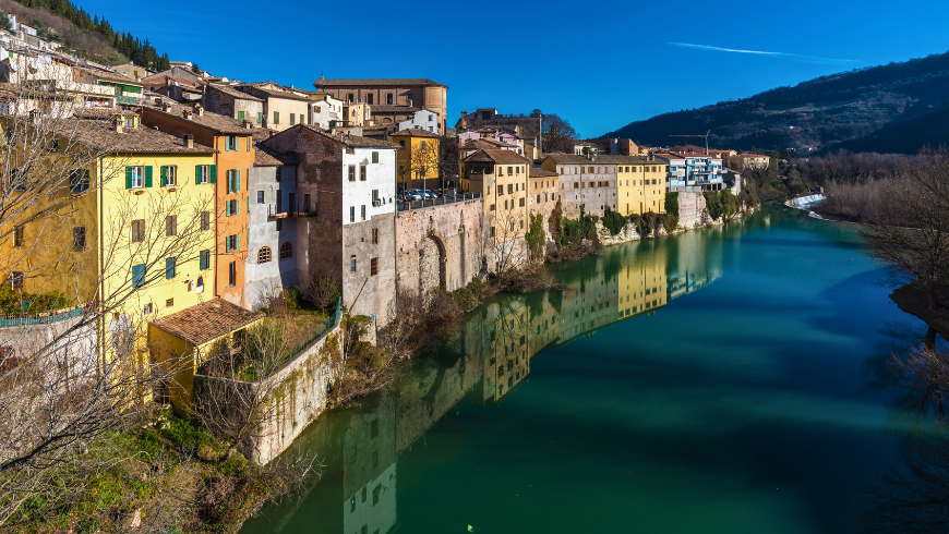 La cittadina di Fossombrone, nelle Marche