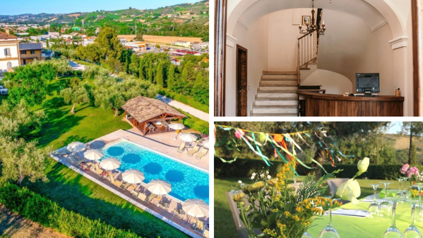 Agriturismo Il Casino di Remartello, foto dell'argriturismo dall'alto e dell'interno