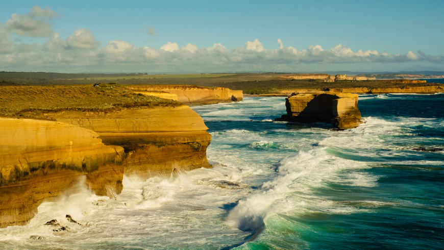costa oceanica e scogliere del parco della regione Victoria