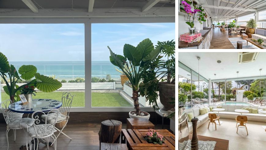 hotel select e spa Riccione: vista mare dala terrazza panoramica, fiori e giardino