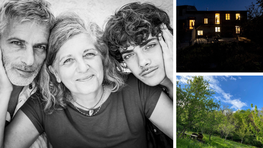 ritratto di Lelia, Antonio e Diego e casolare con dintorni